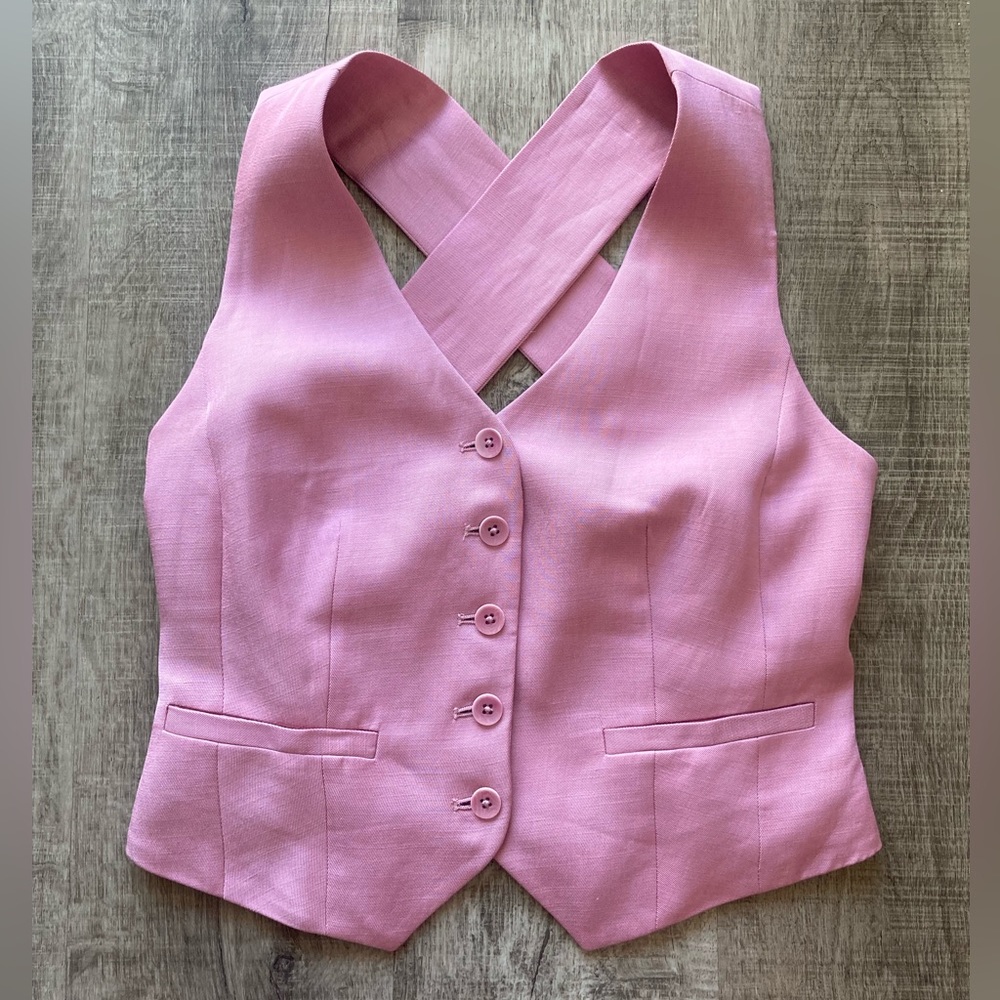 Express Light Baby Pink Vest with Crisscross Strap Detail